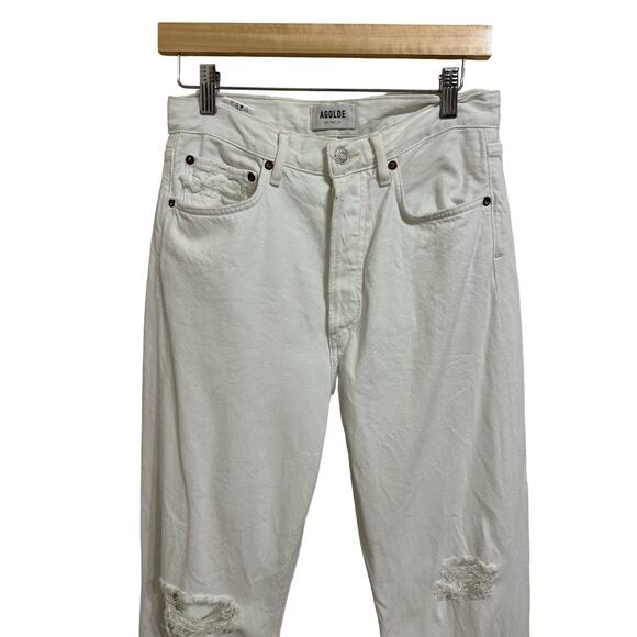 Agolde 90s loose distressed jeans white size 26 #A069E-1183 - Picture 2 of 7